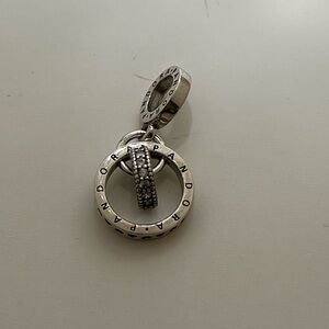 PANDORA LOGO CIRCLES DANGLE CHARM,STERLING SILVER 925